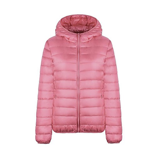

Women's Coat Casual / Daily Winter Regular Coat Regular Fit Casual Jacket Solid Color Zipper Golden Lake blue