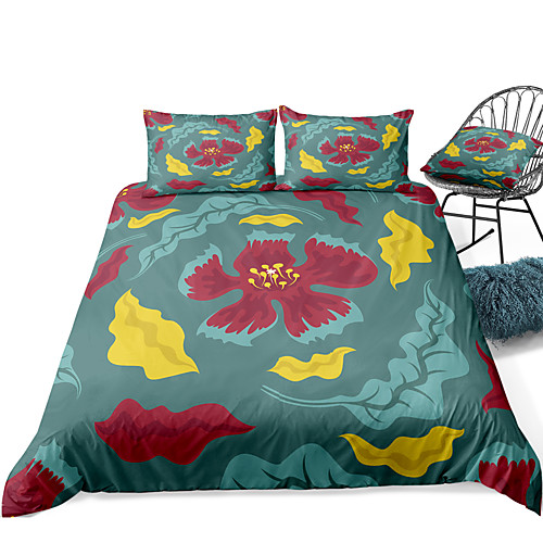 

Duvet Cover Sets 3 Piece Rayon / Polyester 3D Rainbow Reactive Print Bohemian Style
