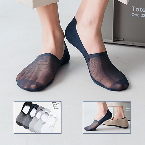 

Women's / All Socks Striped / Transparent Socks Thin Business Multi color 5 Pairs