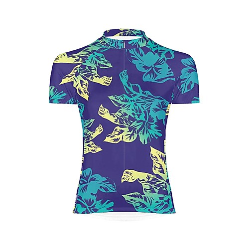 

21Grams Women's Short Sleeve Cycling Jersey Summer Spandex Polyester Dark Blue Bike Jersey Top Mountain Bike MTB Road Bike Cycling Quick Dry Breathable Back Pocket Sports Clothing Apparel