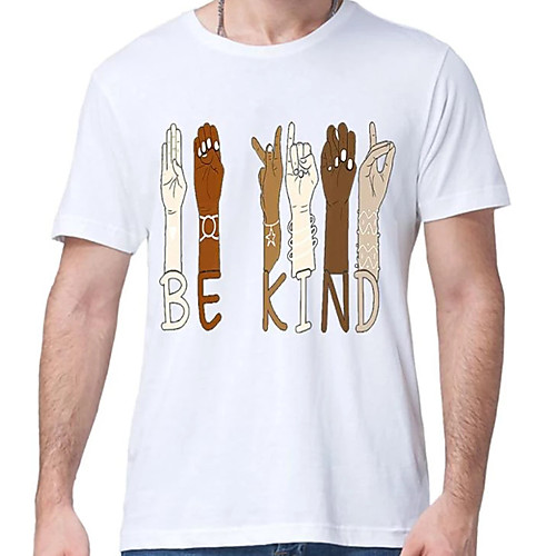 

Men's Unisex Tee T shirt Hot Stamping Graphic Prints Hand Gesture Plus Size Print Short Sleeve Casual Tops Cotton Basic Designer Big and Tall White Black