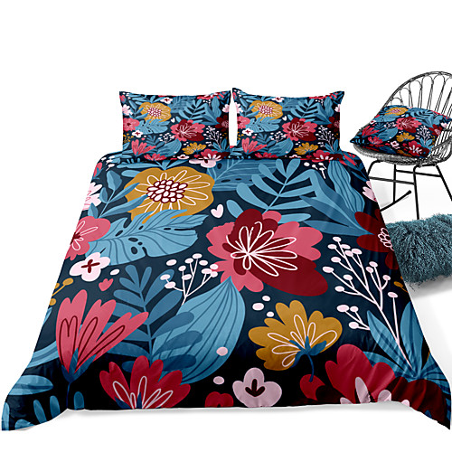 

Duvet Cover Sets 3 Piece Rayon / Polyester 3D Rainbow Reactive Print Bohemian Style