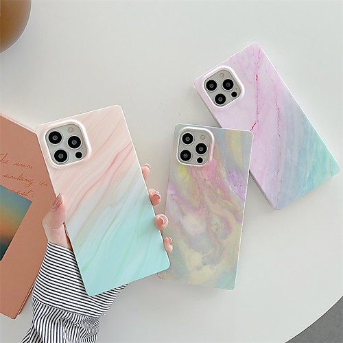 

Phone Case For Apple Back Cover iPhone 12 Pro Max 11 SE 2020 X XR XS Max 8 7 Shockproof Dustproof Color Gradient Geometric Pattern Marble TPU