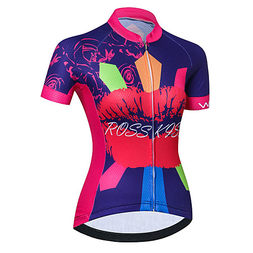 

21Grams Women's Short Sleeve Cycling Jersey Summer Spandex Polyester RedBlue Bike Jersey Top Mountain Bike MTB Road Bike Cycling Quick Dry Moisture Wicking Breathable Sports Clothing Apparel