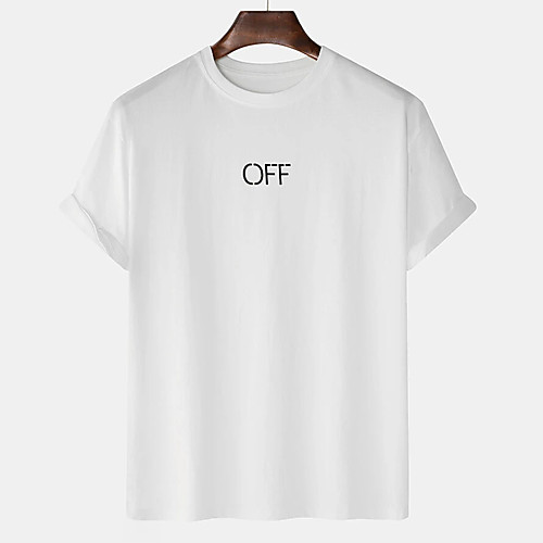 

Men's Unisex Tee T shirt Hot Stamping Graphic Prints Letter Plus Size Print Short Sleeve Casual Tops Cotton Basic Designer Big and Tall White Black