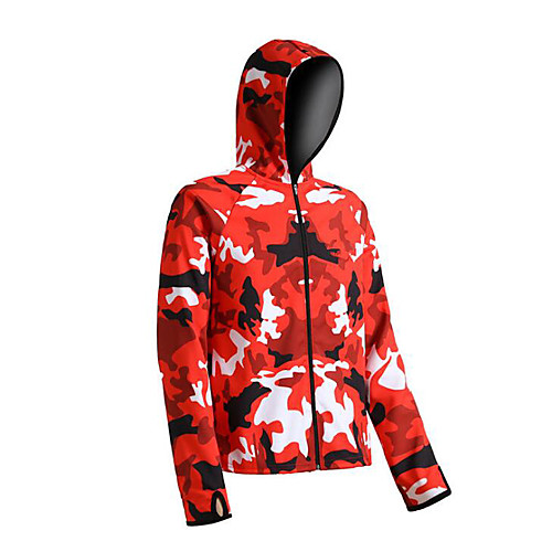 

CAWANFLY Men's Hoodie Jacket Fishing Jacket Outdoor Long Sleeve UPF50 Quick Dry Waterproof Zipper Lightweight Breathable Jacket Top Autumn / Fall Spring Athleisure Fishing Camping & Hiking Red