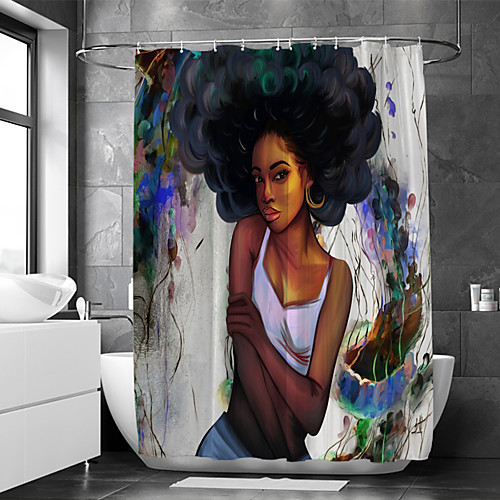 

Waterproof Fabric Shower Curtain Bathroom Decoration and Modern and People and Classic Theme 72 Inch