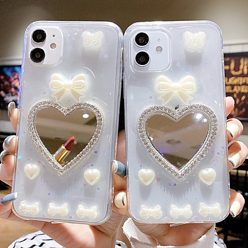 

Phone Case For Apple Back Cover iPhone 12 Pro Max 11 SE 2020 X XR XS Max 8 7 6 Shockproof Dustproof Heart Glitter Shine TPU