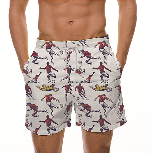 

Men's Designer Casual / Sporty Big and Tall Quick Dry Breathable Soft Holiday Beach Swimming Pool Shorts Bermuda shorts Swim Trucks Pants Graphic Prints Character Football Short Drawstring Elastic