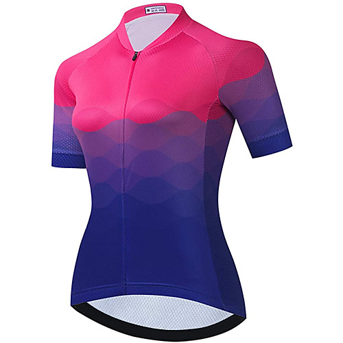 

21Grams Women's Short Sleeve Cycling Jersey Summer Spandex Rose Red Bike Top Mountain Bike MTB Road Bike Cycling Sports Clothing Apparel / Stretchy / Athleisure