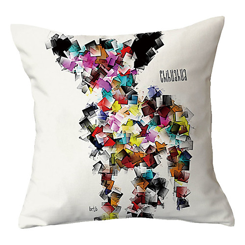 

Colorful Dog Double Side Cushion Cover 1PC Soft Decorative Square Throw Pillow Cover Cushion Case Pillowcase for Sofa Bedroom Livingroom Outdoor Superior Quality Machine Washable Outdoor Cushion for Sofa Couch Bed Chair