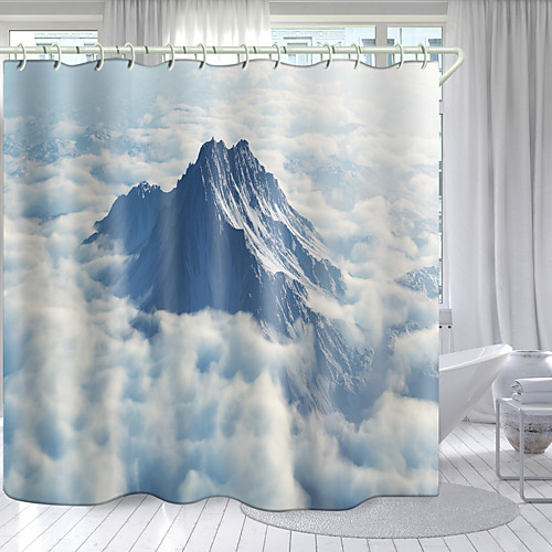 

Alpine Snow Series Digital Printing Shower Curtain Shower Curtains Hooks Modern Polyester New Design 72 Inch