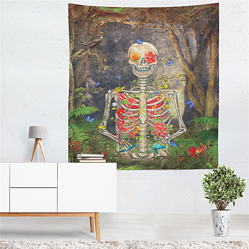 

Skull Wall Tapestry Art Decor Blanket Curtain Hanging Home Bedroom Living Room Decoration Polyester