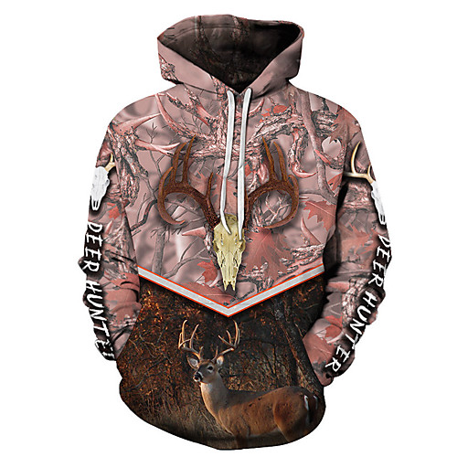 

Men's Unisex Plus Size Pullover Hoodie Sweatshirt Graphic Prints Reindeer Print Hooded Casual Daily Holiday 3D Print Basic Designer Hoodies Sweatshirts Long Sleeve 1 2 3