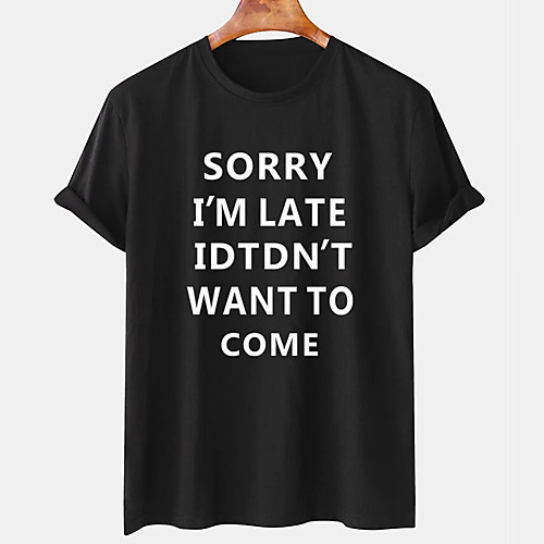 

Men's Unisex Tee T shirt Hot Stamping Graphic Prints Letter Plus Size Print Short Sleeve Casual Tops Cotton Basic Designer Big and Tall White Black