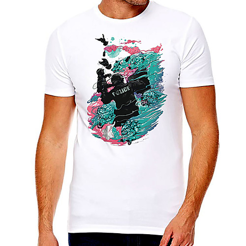 

Men's Unisex Tee T shirt Hot Stamping Tie Dye Graphic Prints Plus Size Print Short Sleeve Casual Tops Cotton Basic Fashion Designer Big and Tall White