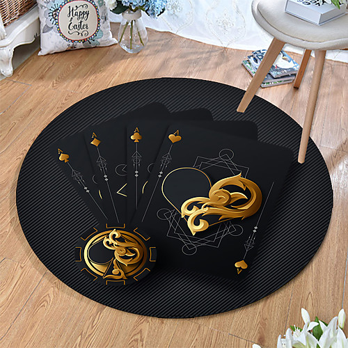 

Round 5mm Area Rugs Machine Made Polyster Non Skid Modern 3D