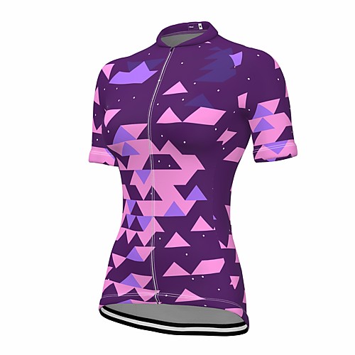 

21Grams Women's Short Sleeve Cycling Jersey Summer Spandex Polyester Purple Bike Jersey Top Mountain Bike MTB Road Bike Cycling Quick Dry Moisture Wicking Breathable Sports Clothing Apparel