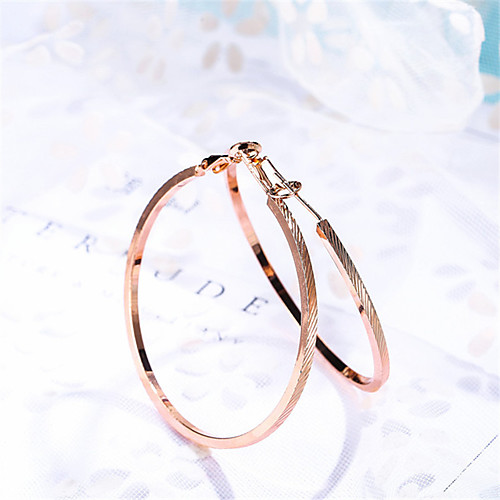 

Women's Hoop Earrings Classic Fashion Romantic Punk Trendy Cute Sweet Rose Gold Plated Earrings Jewelry Rose Gold For Street Gift Date Birthday Festival 1 Pair