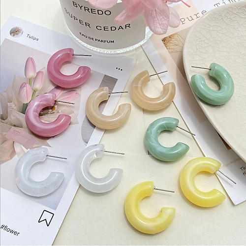 

Women's Girls' Earrings Fancy Fashion Stylish Simple Elegant European Cute Resin Earrings Jewelry Yellow / Champagne / Green For Wedding Party Evening Street Date Festival