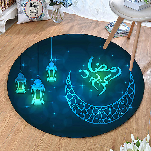

Round 5mm Area Rugs Machine Made Polyster Non Skid Modern 3D
