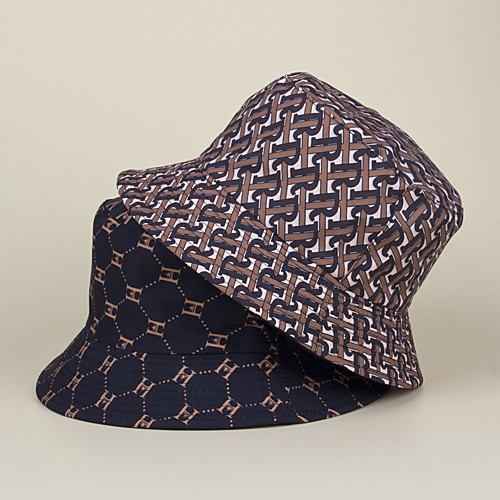 

Women's Bucket Hat Dailywear Monograms Print Black Brown Hat / Fall / Summer