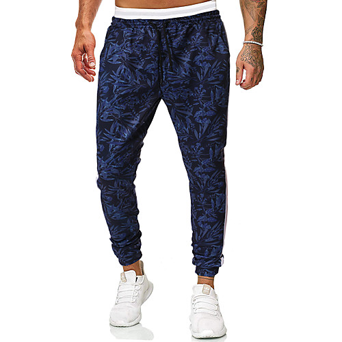 

Men's Chino Sports Sport Daily Chinos Pants Lattice Full Length Deep Blue