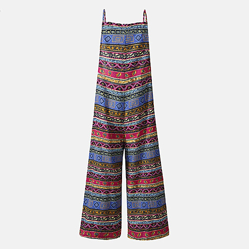

Women's Casual / Daily 2021 Blue Red Jumpsuit Print