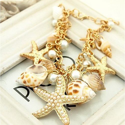 

fashion starfish shell bracelet necklace matching conch bracelet