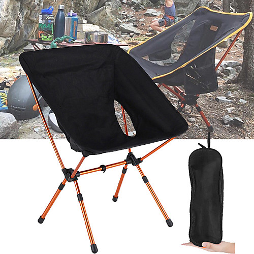 

Camping Chair Portable Ultra Light (UL) Foldable Comfortable Aluminum Alloy Oxford 1000D for 1 person Fishing Beach Camping Traveling Autumn / Fall Winter Black