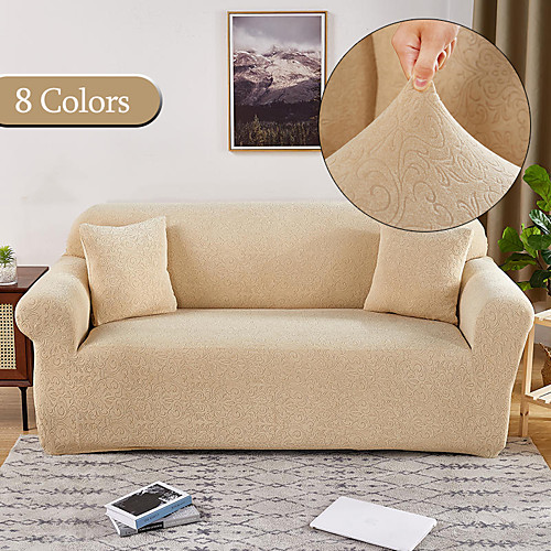 

Stretch Sofa Cover Slipcover Jacquard Elastic Sectional Couch Armchair Loveseat 4 or 4 or 3 Seater L ShapeGreyFloralFlowerPlainSolidSoft Durable Washable
