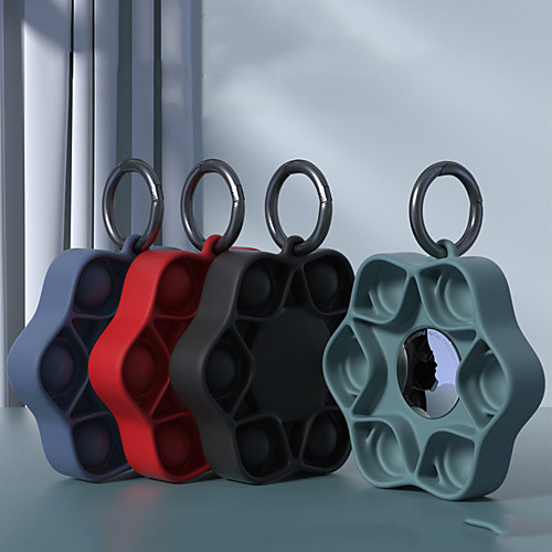 

Fidget Toys Silicone Case For Apple AirTags Push Pop Bubble Protecive Silicone Case For Apple Locator Tracker Anti-lost Device Keychain Protective Sleeve