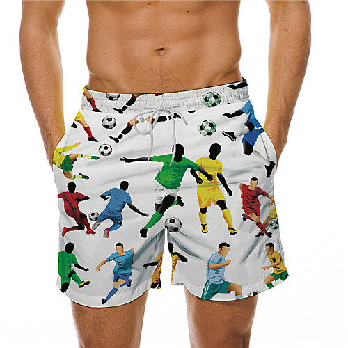 

Men's Designer Casual / Sporty Big and Tall Quick Dry Breathable Soft Holiday Beach Swimming Pool Shorts Bermuda shorts Swim Trucks Pants Graphic Prints Character Football Short Drawstring Elastic