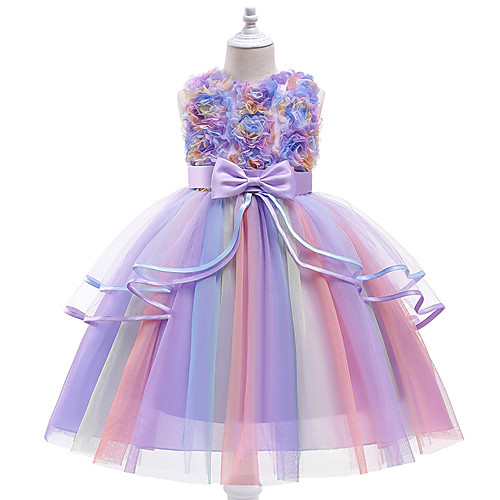 

Princess Unicorn Cosplay Costume Masquerade Flower Girl Dress Girls' Movie Cosplay Vacation Christmas Purple Pink Dress Christmas Halloween Masquerade Polyester / Cotton