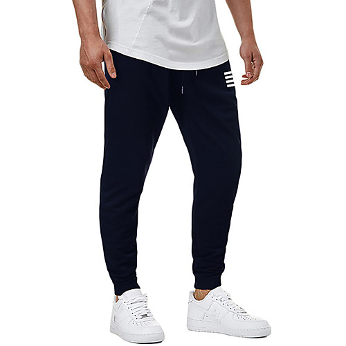 

Men's Sporty Sweatpants Outdoor Sports Sport Daily Pants Sweatpants Pants Plain Full Length Sporty Print Black Light gray Dark Gray Navy Blue
