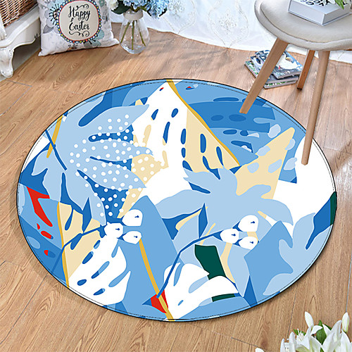 

Round 5mm Area Rugs Machine Made Polyster Non Skid Modern 3D