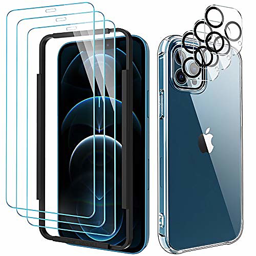 

qitayo [7 in 1] 3 pieces iphone 12 pro protective film and 1 piece iphone 12 pro case and 3 pieces iphone 12 pro camera protective film for iphone 12 pro (6.1 inch) (3 3 1 piece)