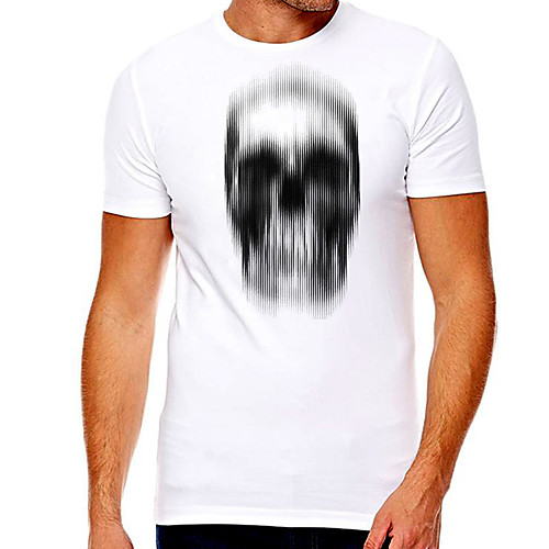 

Men's Unisex Tee T shirt Hot Stamping Graphic Prints Skull Plus Size Print Short Sleeve Casual Tops Cotton Basic Designer Big and Tall White