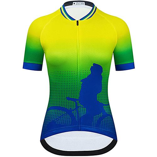

21Grams Women's Short Sleeve Cycling Jersey Summer Spandex Yellow Gradient Bike Top Mountain Bike MTB Road Bike Cycling Sports Clothing Apparel / Stretchy / Athleisure