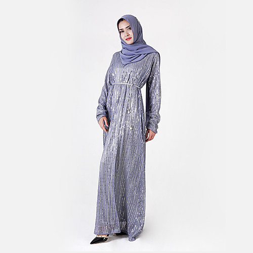 

Arabian Adults Women's Cosplay Abaya Dress Arabian Dress For Party Halloween Polyster Sequin Embroidered Halloween Carnival Masquerade Dress