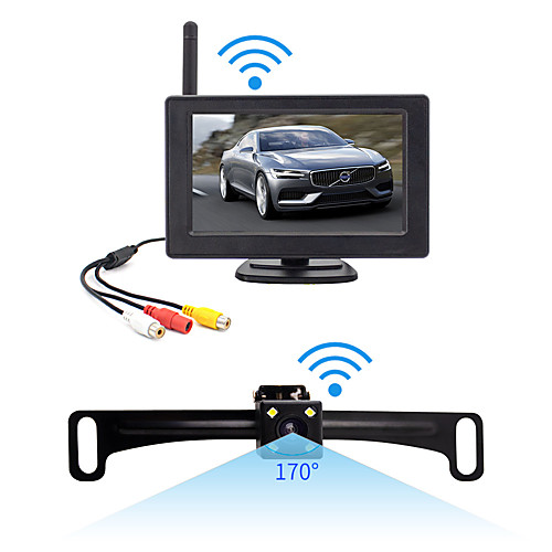 

Factory Outlet PZ703422A-W LCD Digital Screen Wireless Car Reversing Monitor / Reversing Radar Kit Waterproof / 360° monitoring for Car
