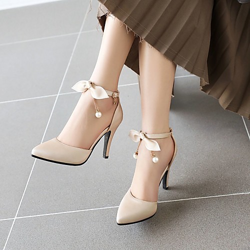 

Women's Heels Stiletto Heel Pointed Toe PU Synthetics White Black Pink