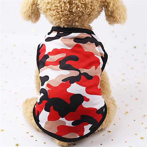 

Dog Vest Dog Costume Printed Elegant Adorable Cute Dailywear Casual / Daily Dog Clothes Puppy Clothes Dog Outfits Breathable Camouflage Color Red Dark Blue Costume for Girl and Boy Dog Cotton XS S M