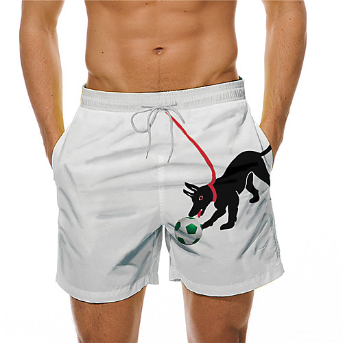 

Men's Designer Casual / Sporty Big and Tall Quick Dry Breathable Soft Holiday Beach Swimming Pool Shorts Bermuda shorts Swim Trucks Pants Dog Graphic Prints Football Animal Short Drawstring Elastic