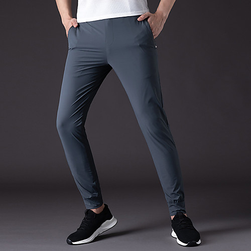

Men's Simple Athletic Cycling Quick Dry Moisture Wicking Breathable Soft Outdoor Sports Daily Sports Pants Sweatpants Pants Solid Colored Full Length Sporty Zipper Pocket Elastic Waist Black Grey