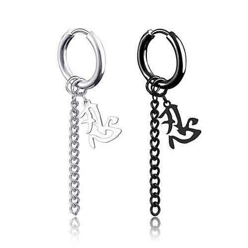

Men's Earrings Classic Holiday Birthday Stylish Simple Stainless Steel Earrings Jewelry Silver / White / Black For Street Formal Date Festival 1pc