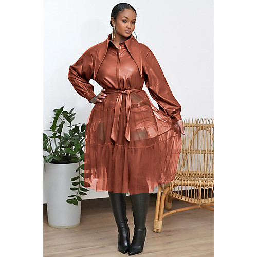 

Women's Coat Casual / Daily Fall Winter Long Coat Regular Fit Casual Jacket Solid Color Pure Color Olive Green Black