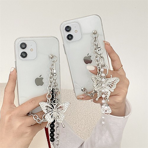 

Phone Case For Apple Back Cover iPhone 12 Pro Max 11 SE 2020 X XR XS Max 8 7 Shockproof Dustproof Butterfly Transparent TPU