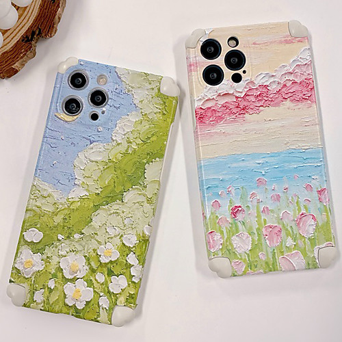 

Phone Case For Apple Back Cover iPhone 12 Pro Max 11 SE 2020 X XR XS Max 8 7 Shockproof Dustproof Scenery Geometric Pattern TPU
