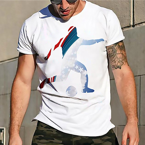 

Men's Unisex Tee T shirt Hot Stamping Graphic Prints Human Plus Size Print Short Sleeve Casual Tops Basic Designer Big and Tall White